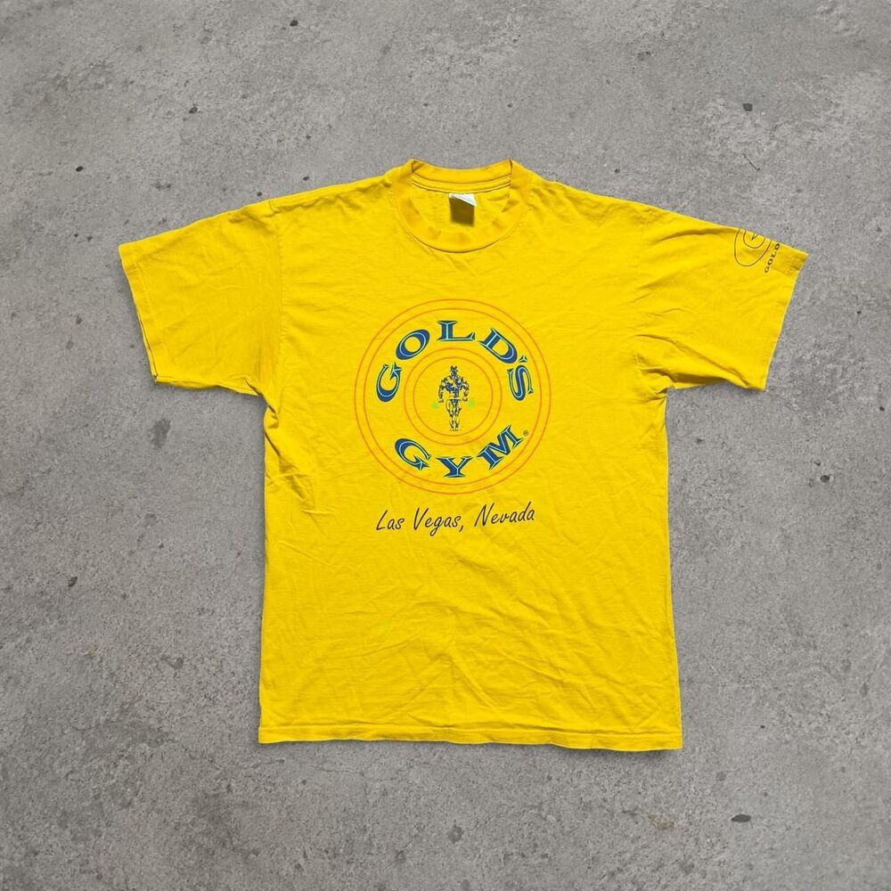 Vintage 90s Jerzees Gold's Gym Las Vegas Nevada T-shirt Size Large